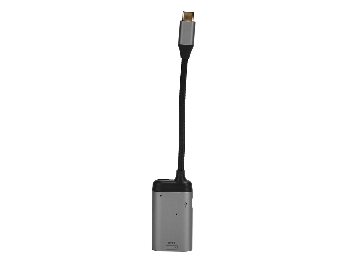 Adaptador Cabo Usb c para Dp Liga de Alumínio 8k 60hz Pd 100w Carregamento Conversor
