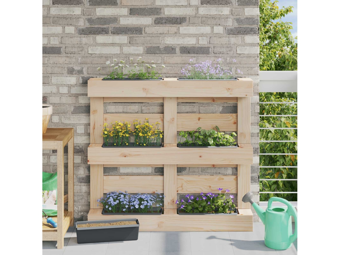Vidaxl Caixas De Flores Para Paletes Euro 24 Pcs Cinzento