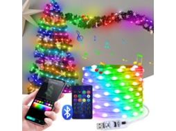 Cordão De Luzes Led Inteligente (20 M), Controle Por Aplicativo Bluetooth, Interface Usb