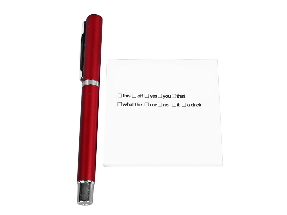 Conjunto Caneta e Notas Adesivas Office Vermelho