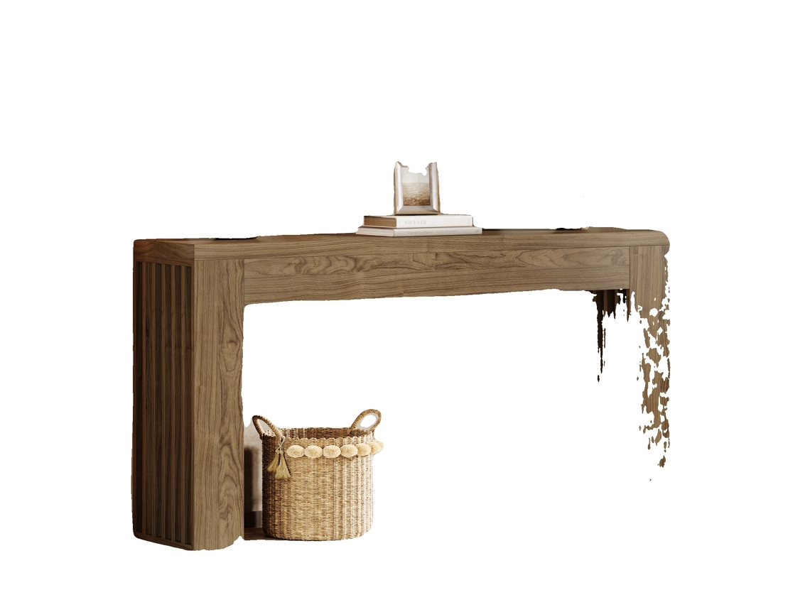 Mesa De Console, Design De Fazenda, Topo Espaçoso, Marrom