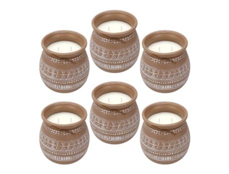 WELL HOME - Pacote de 6 velas aromáticas em recipiente de cimento