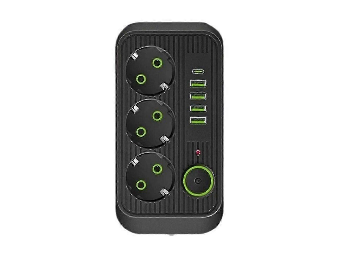Régua De Tomadas Ca Com Várias Entradas Usb E Tipo C, Cabo De Extensão De 3 Metros E Plugue Europeu. Loja Olysi