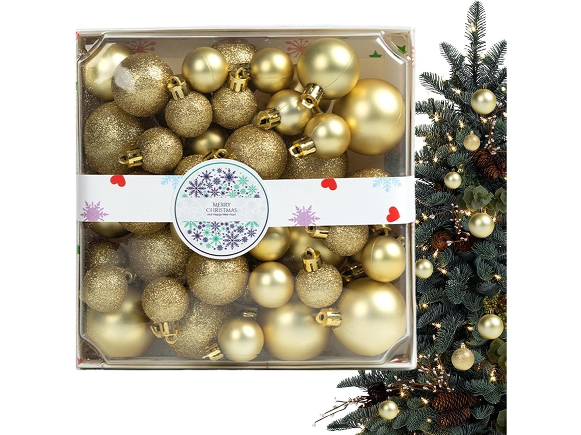 Enfeites De Natal Inquebráveis Para Pendurar | 44 Pingentes Com Glitter
