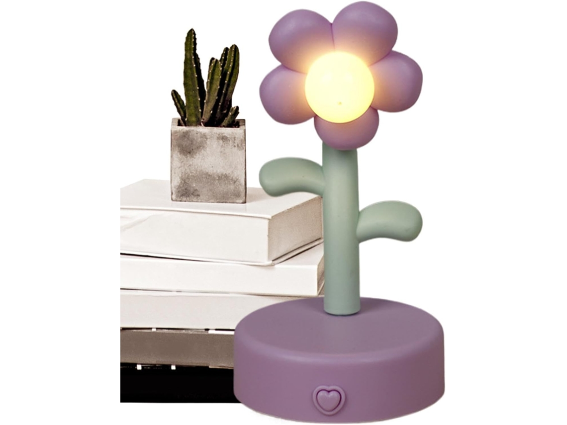 Luminária em formato de flor, luz noturna ambiente, antirreflexo.