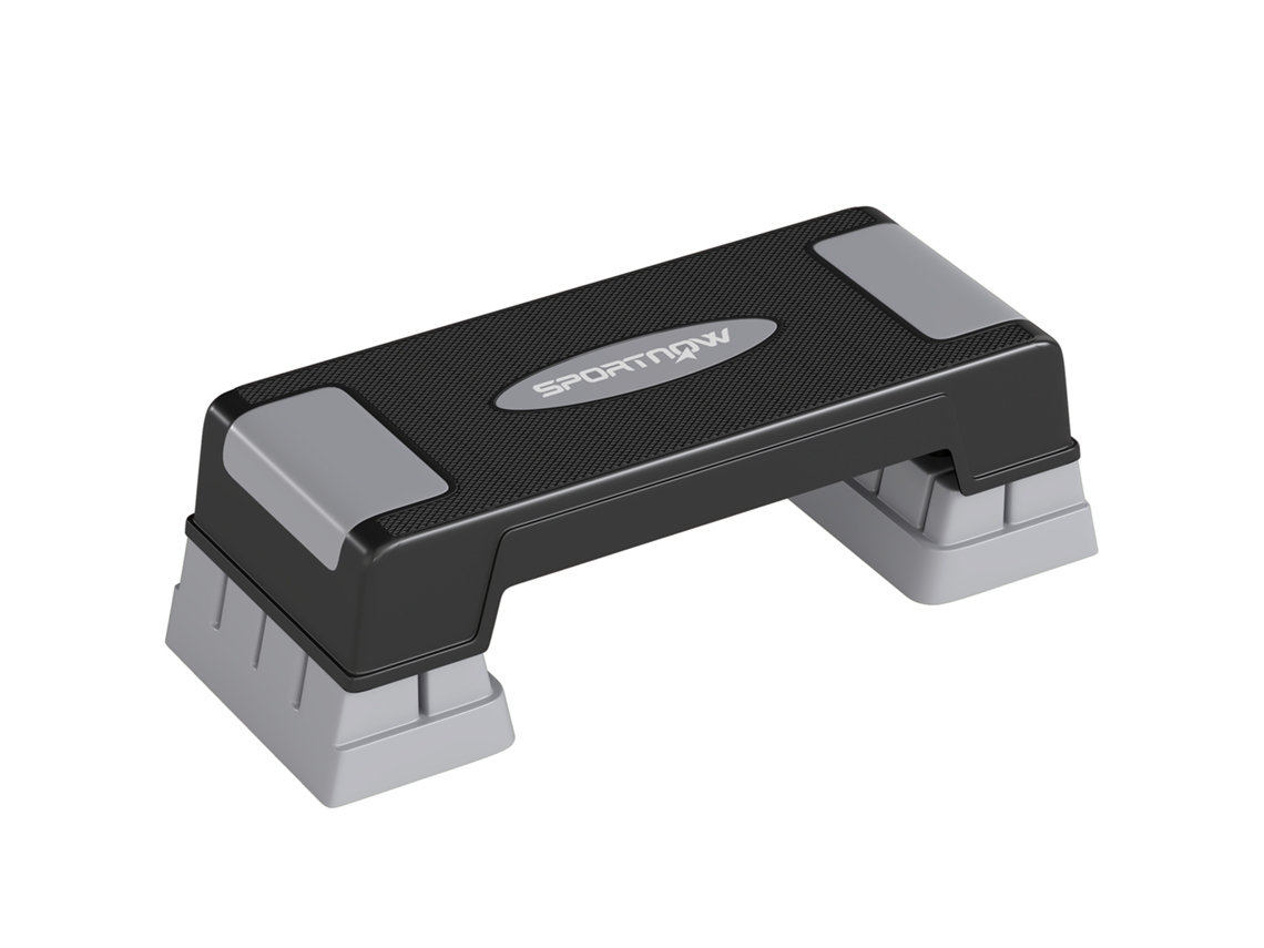 Step Aerób. 3 Niv., Alt. Ajust. 12/17.5/22.5cm, Anti-derr., Carga 250kg, Cinza