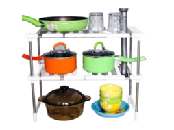 Estante De Almacenamiento De 2 Capas Ajustable Y Retráctil Para Cocina Herramientas Multifuncional Blanco