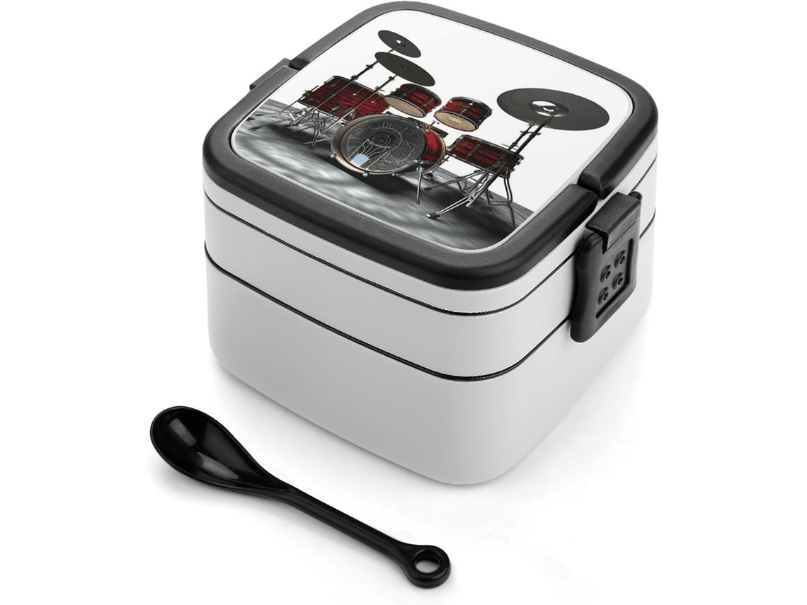 Conjunto De Recipientes Bento Box Retangulares Camada Dupla, Empilháveis, Com Design Minimalista Moderno E À Prova De