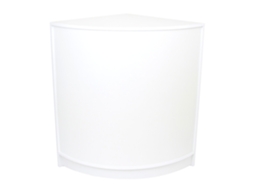 Balco De Canto Curvo Cm60 | Mdf Branco| 60x60x90cm | Design Modular Compacto | 3 Prateleiras | Ideal Para Lojas E Monstershop