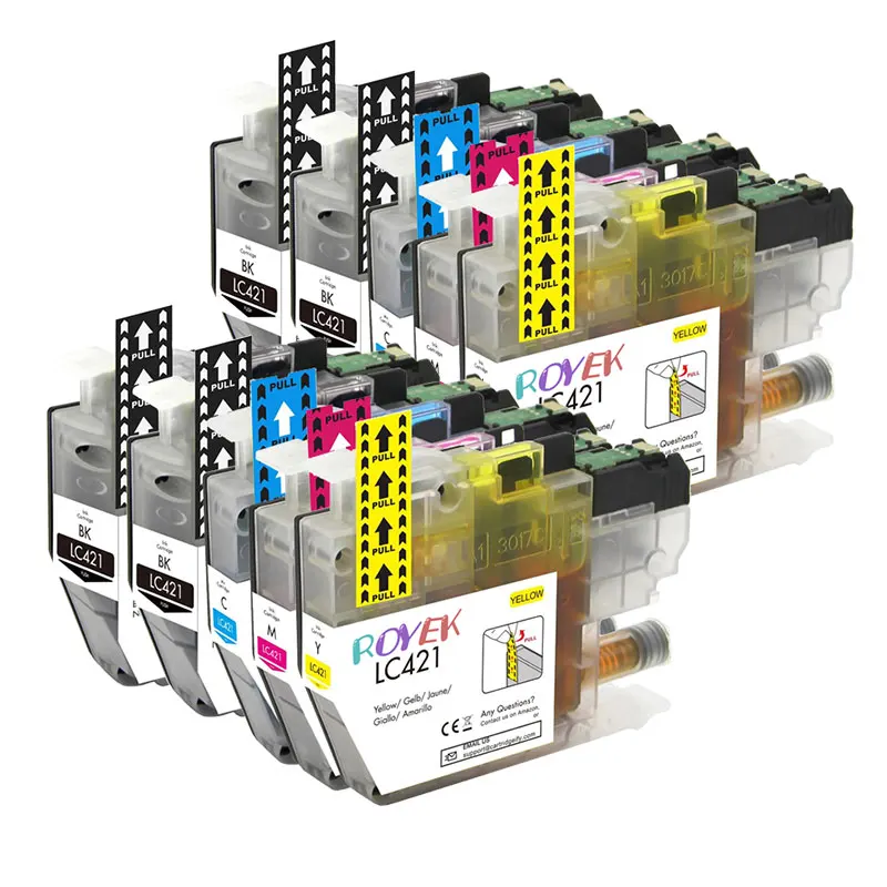 10 Unidades lc421 Xl Para Brother Lc 421 Dcp-j1050dw Dcp-j1140dw Dcp-j1800dw Mfc-j1010dw