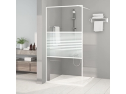 Vidaxl Divisória De Chuveiro Branco 100x195 Cm Vidro Esg Transparente