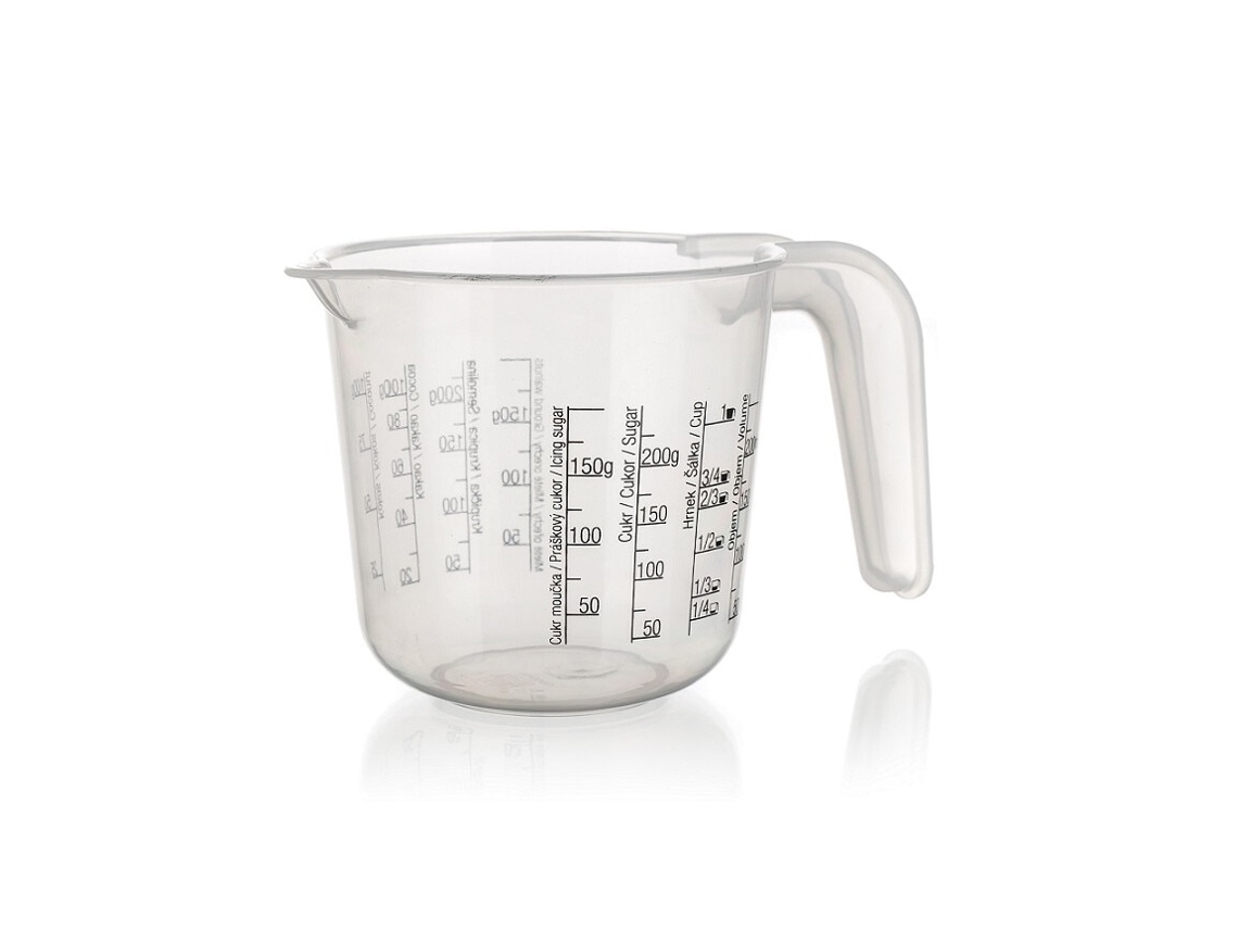 Medidor Transparente De Plástico, 0,25 L, Para Produtos Sólidos E Líquidos, Com Marcações