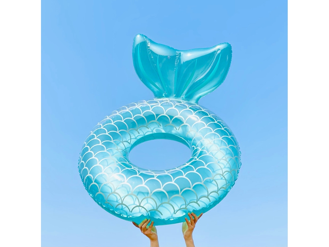 Boia De Natação Em Formato De Sereia Para Adultos (azul, Diâmetro Externo Inflado De 110 Cm)