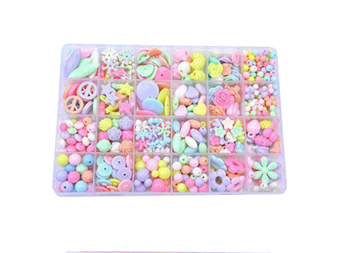 Kit De Fabricação De Pulseiras Diy Para Crianças Com 24 Grades Contas De Acrílico Brinquedo Educativo