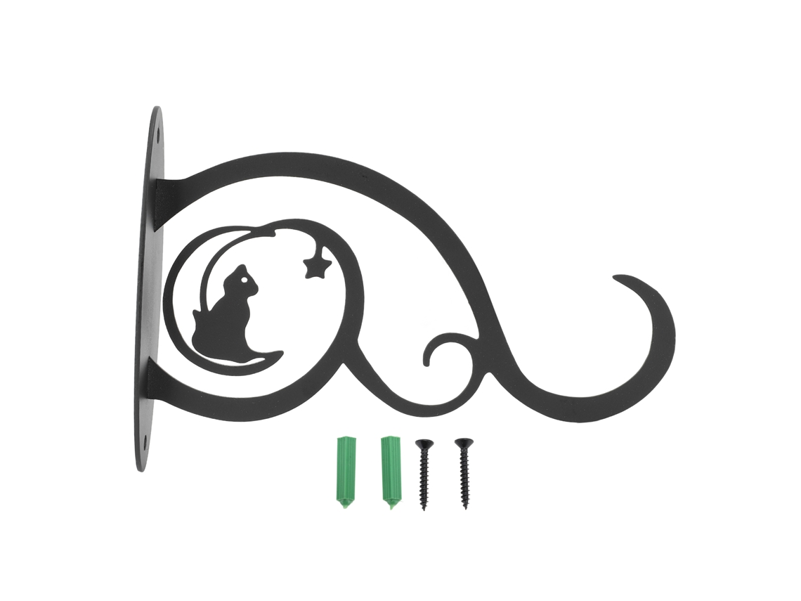 Gancho De Parede De Ferro Preto Decorativo Para Plantas