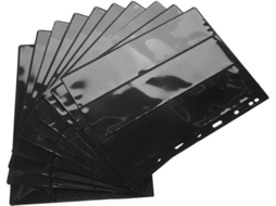 Jojofuny 10 Pages D'album De Timbres Réutilisables Noir En Pet 3 Emplacements Verticaux