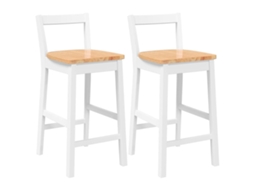 Conjunto 2 Banco De Bar Vidaxl Branco Borracha