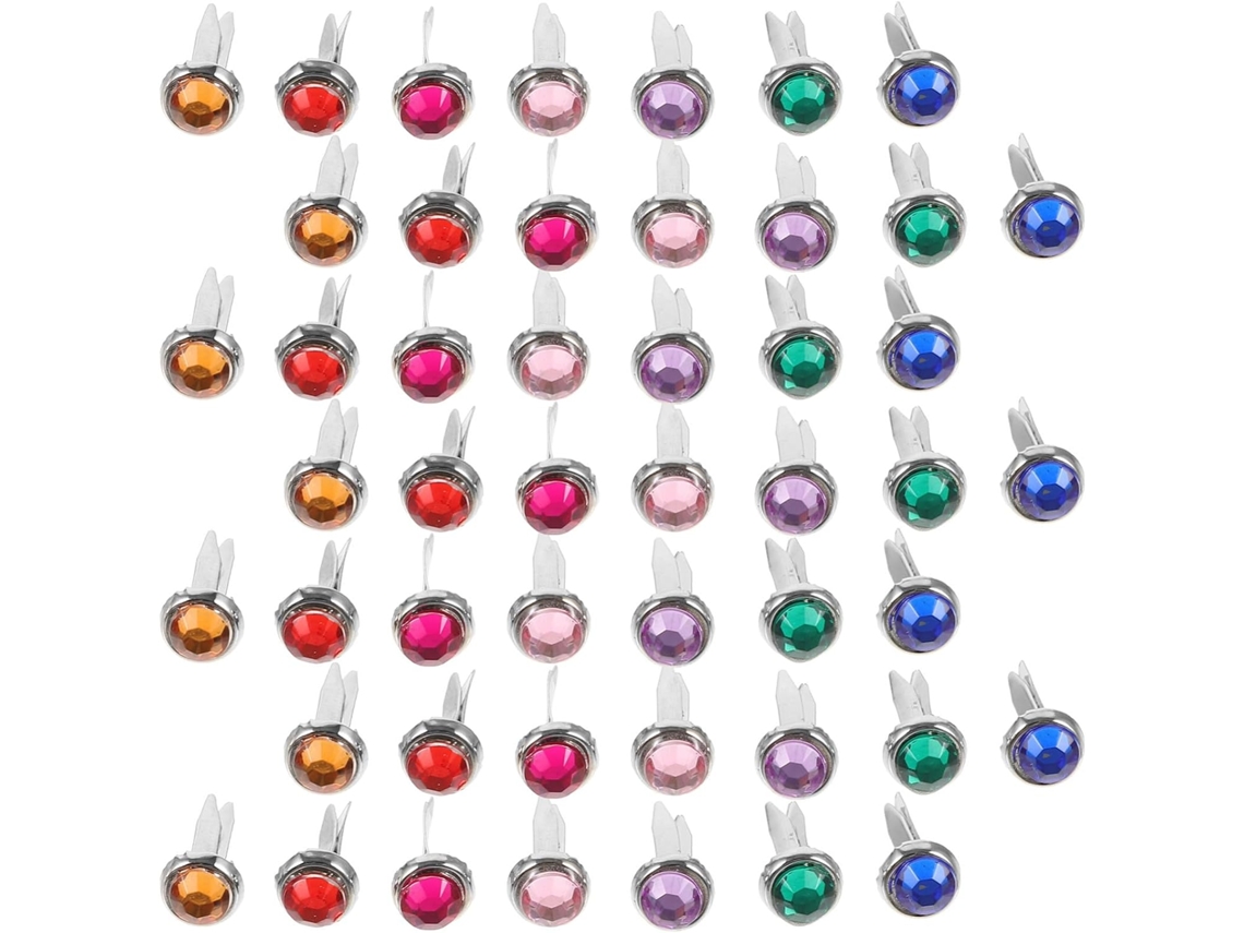 50 Tachinhas de Papel Metálico com Dois Alfinetes para Artesanato, Design Colorido, Ferramentas Práticas e Acabamento Fino