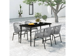 Vidaxl 5 Pcs Conjunto De Jantar Para Jardim Cinzento