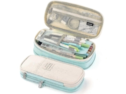 Estojo De Lápis De Grande Capacidade, Porta Canetas Para Escritório E Escola, Organizador De Bolsa De Armazenamento Alto Em Azul Olysi Shop