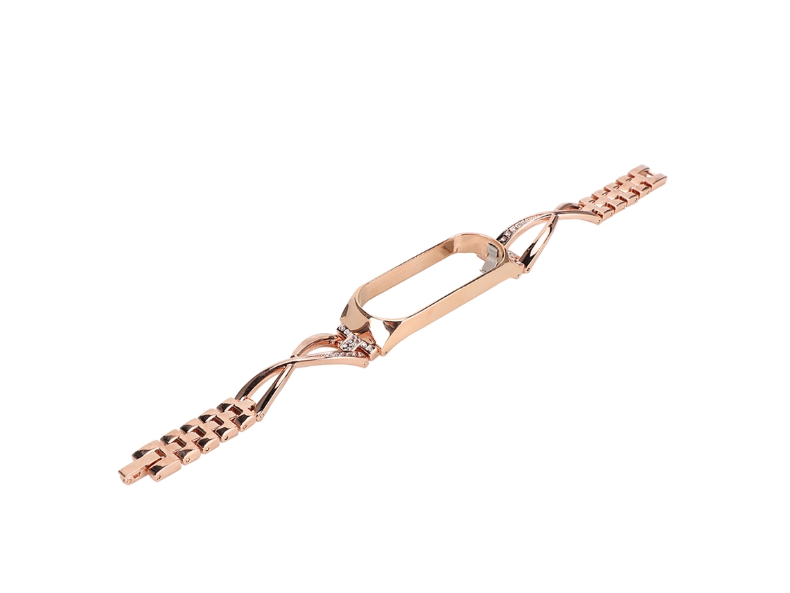 Bracelete Inteligente com Diamantes, Material Metal, Pulseira Mi 4 X Diamond Inlaid Rose Gold EOOCOO