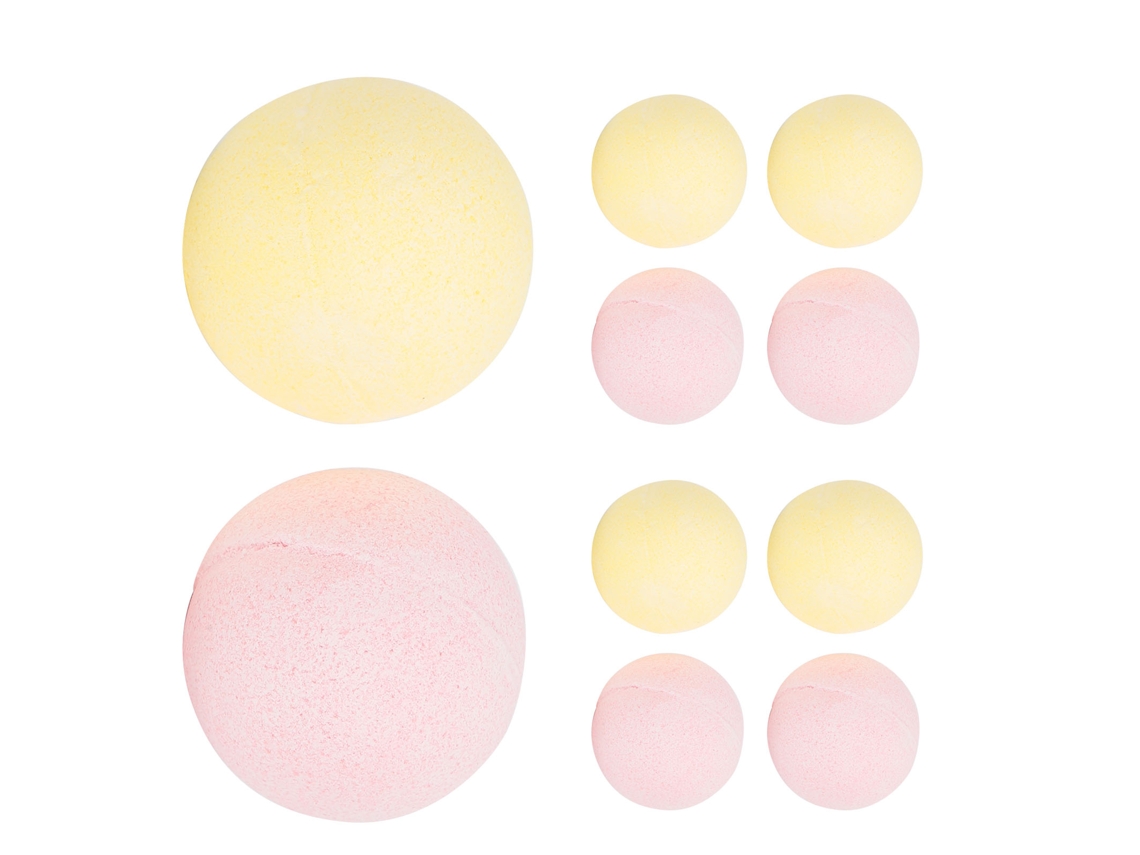 Conjunto de 10 bolas de banho esfoliantes com fragrância de alecrim para uma pele macia e radiante.
