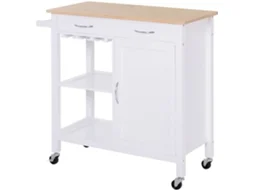 Carrinho de Cozinha Madeira e Mdf Cor Branco 88,5x40x86 cm Homcom