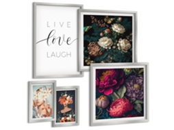 Conjunto De Pinturas Frases Motivacionais Florais Espelharte (5 Peças)