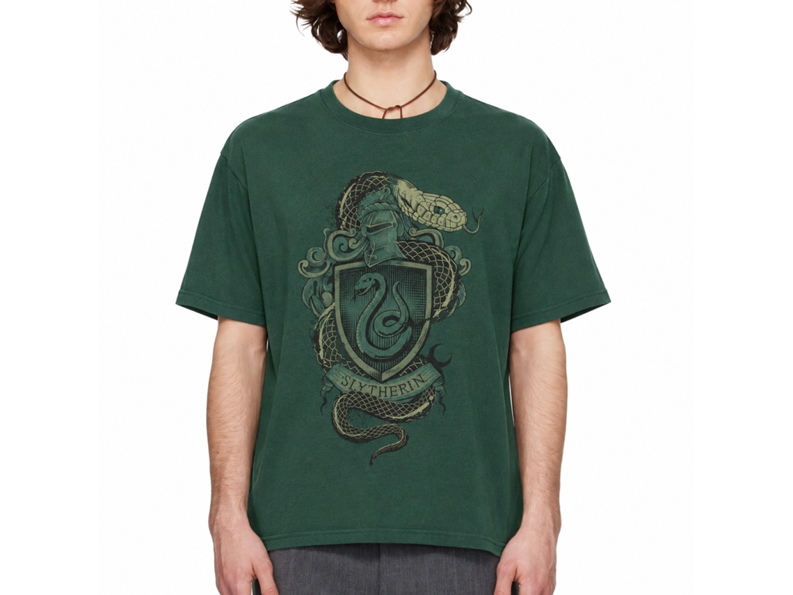 Rockinstone Harry Potter Slytherin Mascot Emblem Forest Green T-shirt Size:s