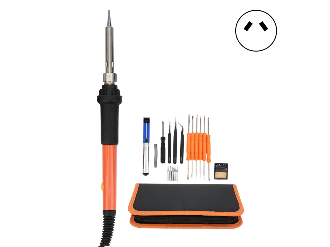 Kit de solda elétrica com temperatura ajustável de 20 peças e plugue AC 220V.