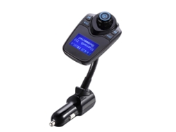 Transmissor Fm Bluetooth Para Carro Com Haste Flexível Visor E Chamadas Mãos Livres