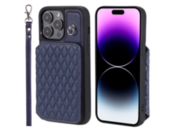Suporte Casa Bloqueio Rfid Para Iphone 15 Pro Pele Sintética Bege
