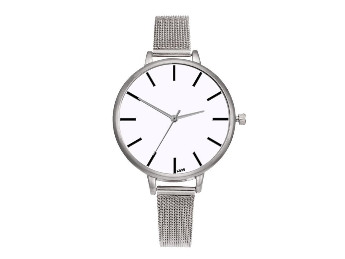 Relógio Analógico de Quartzo com Pulseira de Metal para Mulher Estilo Casual e Elegante (prata)