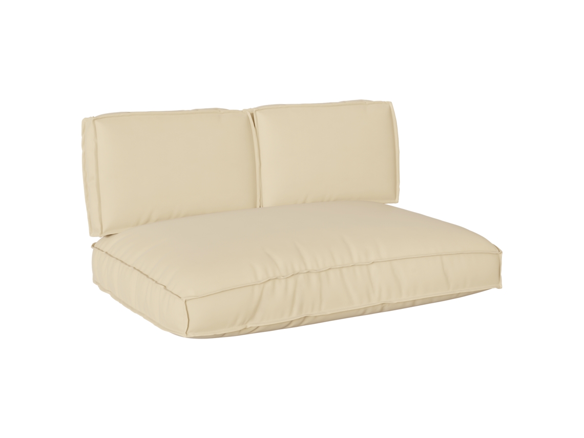 Conjunto 3 De Almofadas Retangulares Modernas Vidaxl Bege Oxford