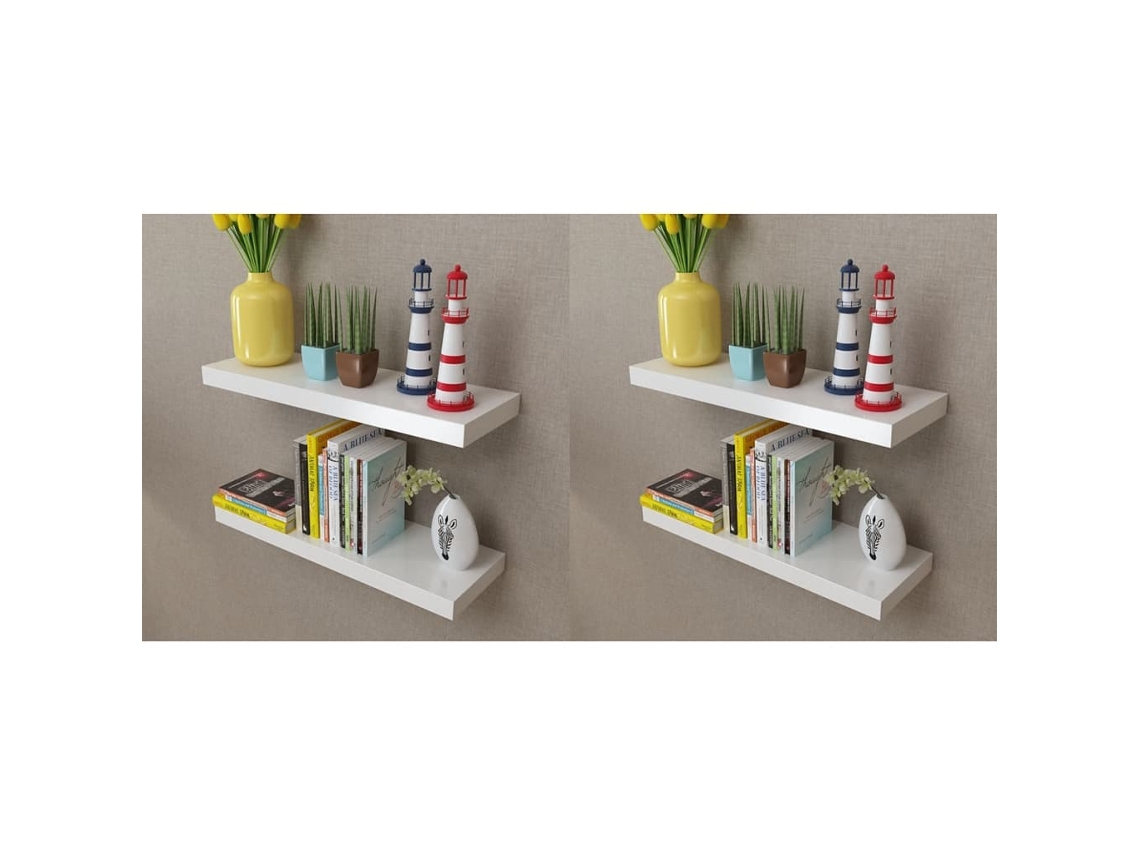 Vidaxl Prateleiras De Parede 4 Pcs Branco 60 Cm