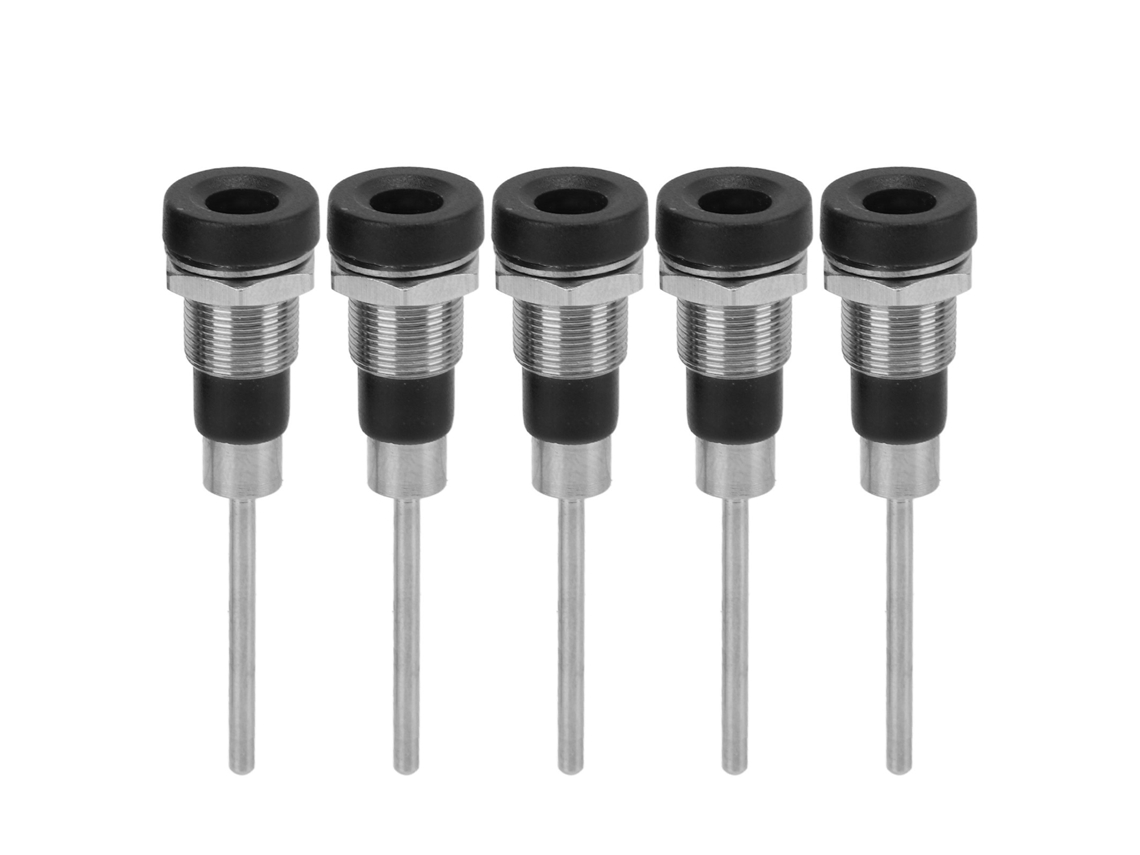 Kit de 5 Tomadas Banana 4mm Plug Jack Terminal Post Latão Galvanizado a Níquel J.40013 para Equipamentos de Teste Eletrônico