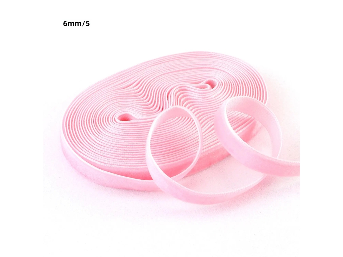 Fita de Veludo Natalina de 5 Jardas Fita Vintage Ideal para Embalagens de Natal e Casamento. MDUG (rosa Escuro, 6 Mm)