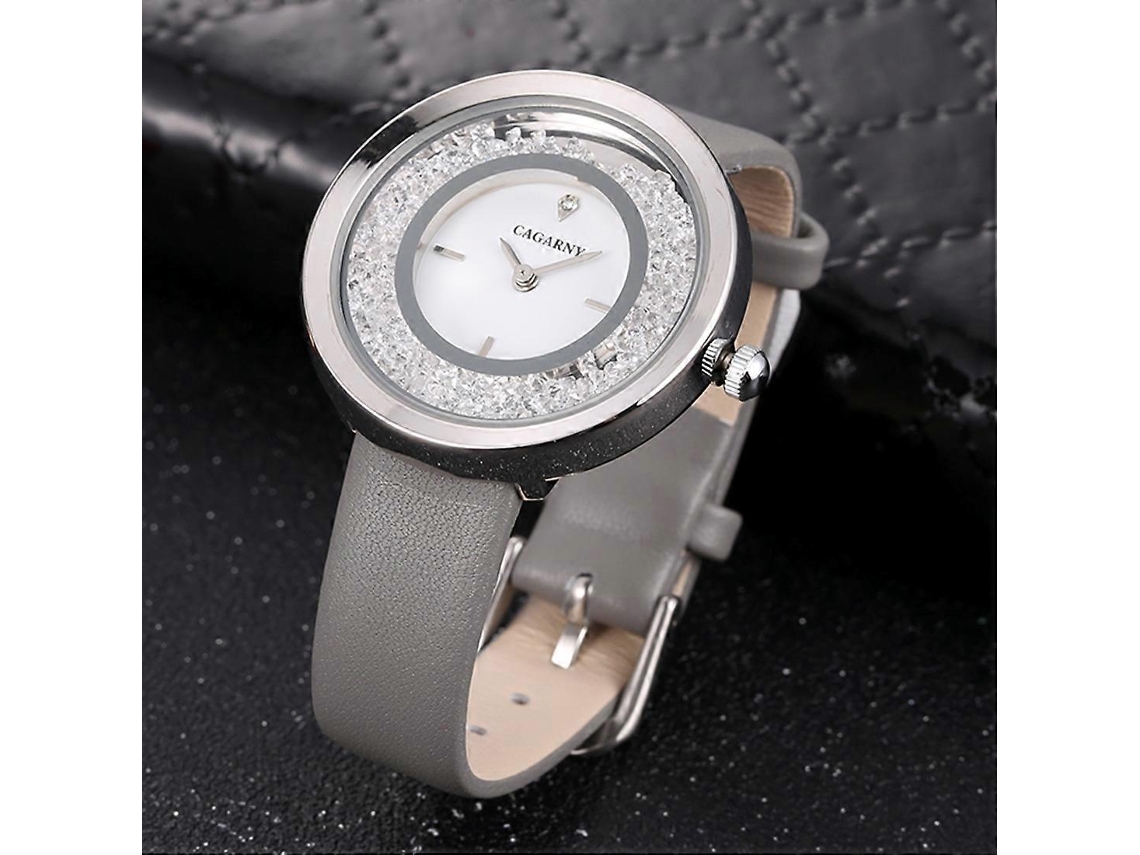 Relógio De Pulso Feminino Cagarny 6878, Resistente À Água, Com Movimento De Quartzo E Pulseira De Couro.