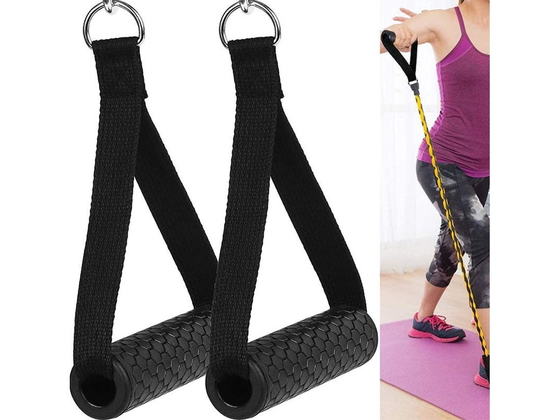 Agarres De Silicona Com Núcleo Abs Para Treinamento De Força, Acessórios Para Bandas De Resistência Para Academia E Yoga, 2 Peças Pretas