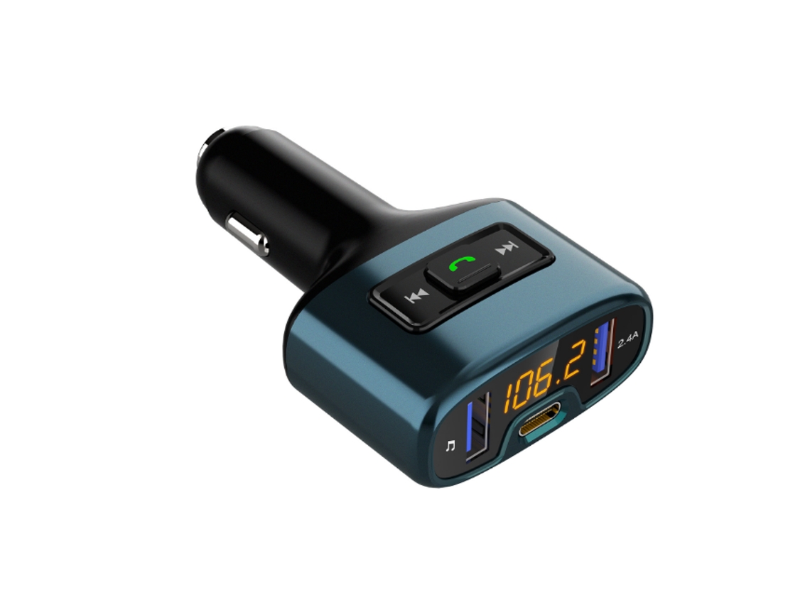 Transmissor Fm para Carro 5 em 1 com Bluetooth Chamadas Viva-Voz Carregamento Rápido YIZHOOD