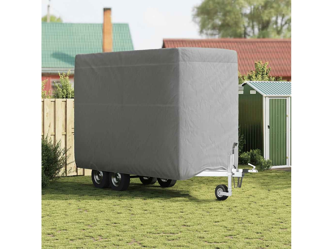 Vidaxl Capa Atrelado Cavalo 396x178x250 Cm Tecido Não Tecido Cinzento