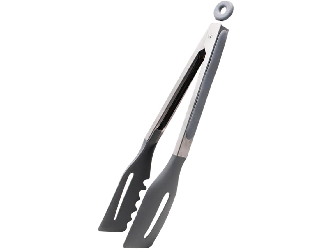 Pinça Para Churrasco Collbath Com Cabos Longos Antiderrapantes Em Aço Inoxidável E Pontas De Silicone Resistentes Ao