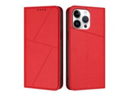 Capa De Couro Fosco Para Iphone 16 Pro Max - Flip Magnético