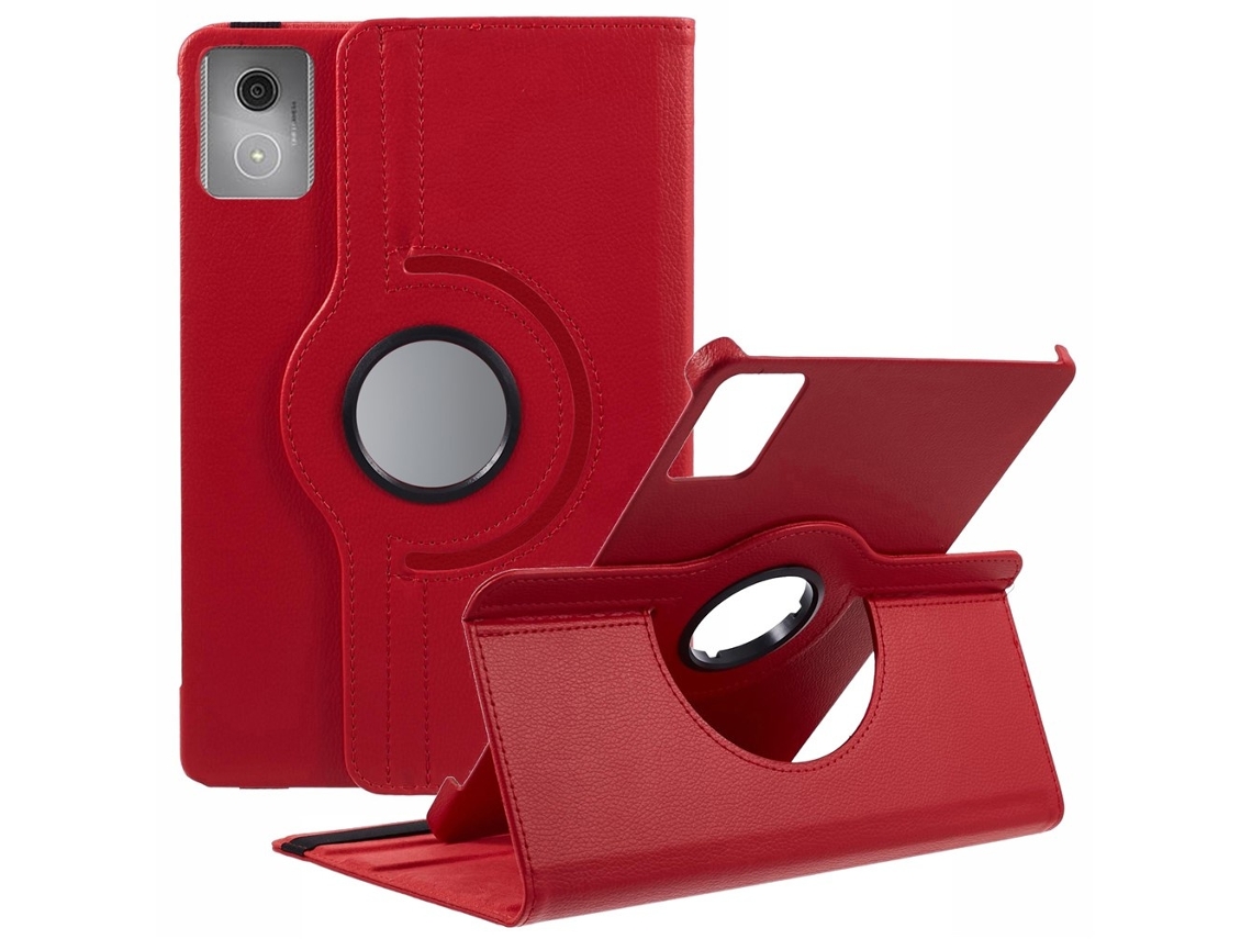 Capa 360 Litchi Para Lenovo Idea Tab 11''-vermelha