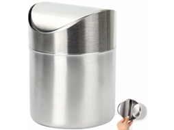 Lixeira de Mesa Mini AÇO INOXIDÁVEL Sem Tampa para Mesa de Jantar Escritório e Maquiagem | S/MARCA