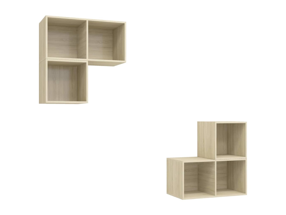 Tv Cabinet Set, Tv Cabinet Sets Vidaxl Marrom Madeira Processada (n/a)