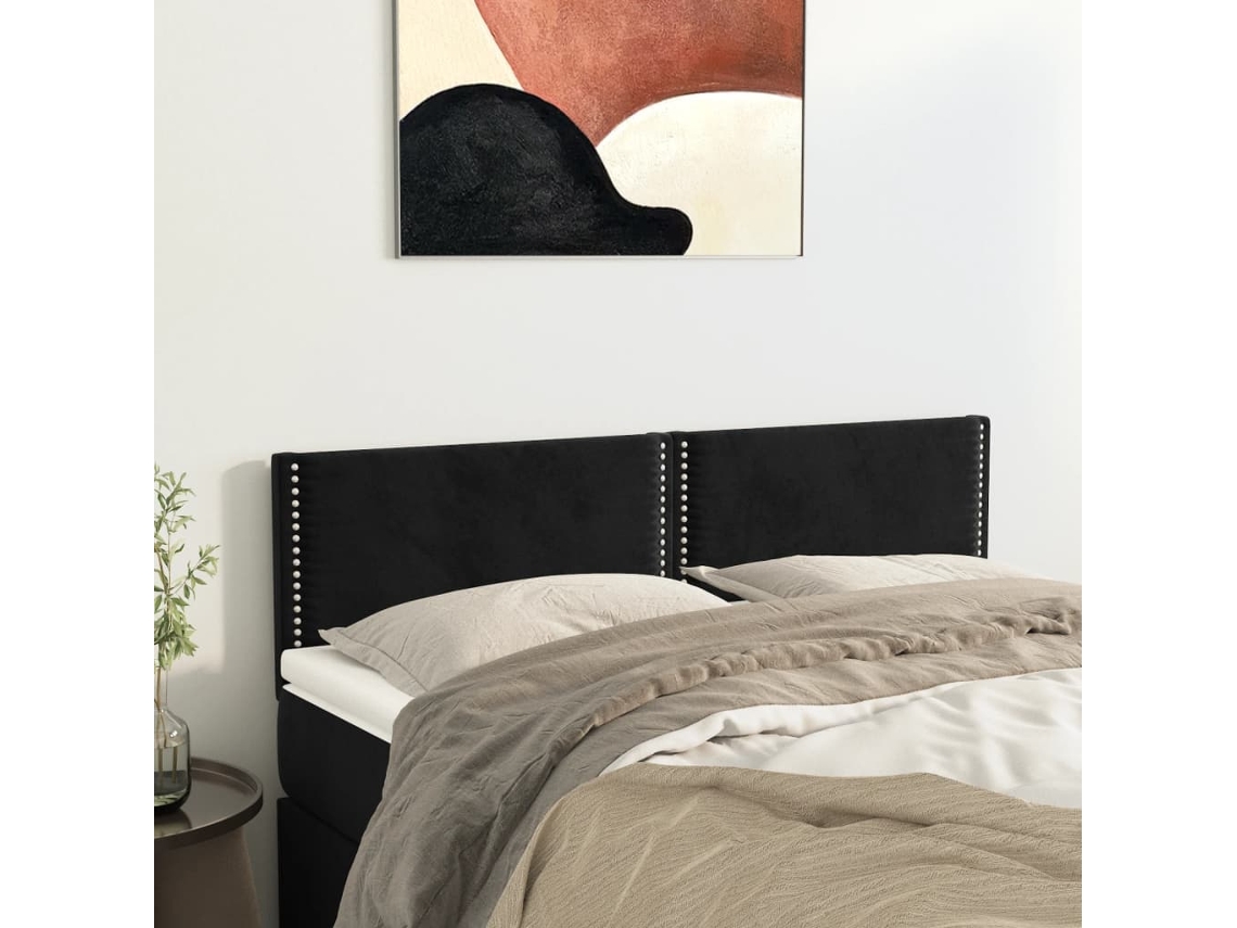 Vidaxl Cabeceiras Preto 144x5x78/88 Cm Veludo