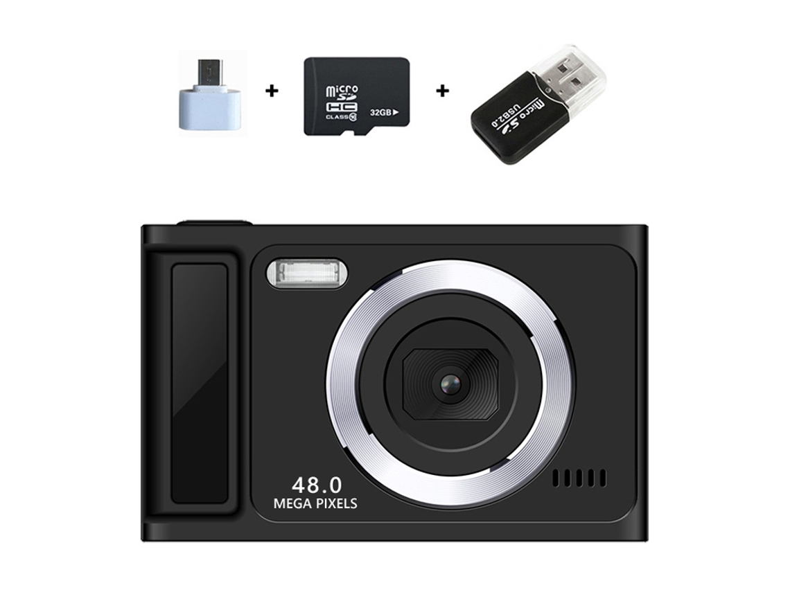 Câmara Digital Tela Ips Hd De 2,4 Polegadas, Zoom De 8x (preto - Cartão De 32 Gb) Cuich