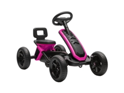 Kart Pedais Kart com Rodas Antiderrapantes de Eva Estrutura Metálica Carga 30 Kg para Crianças de 2 5 Anos 85,5x49x57 Cm Rosa Ge