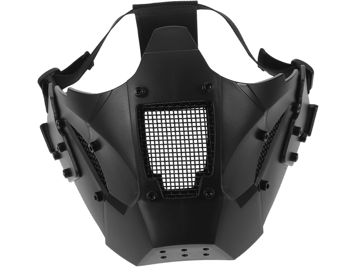 Capacete Preto Gótico Punk Que Cobre Metade Do Rosto, Ideal Para Adultos, Cosplay, Halloween E Muito Confortável.